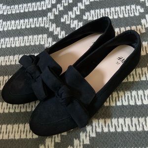 H&M Black Bow Slip-On Flats